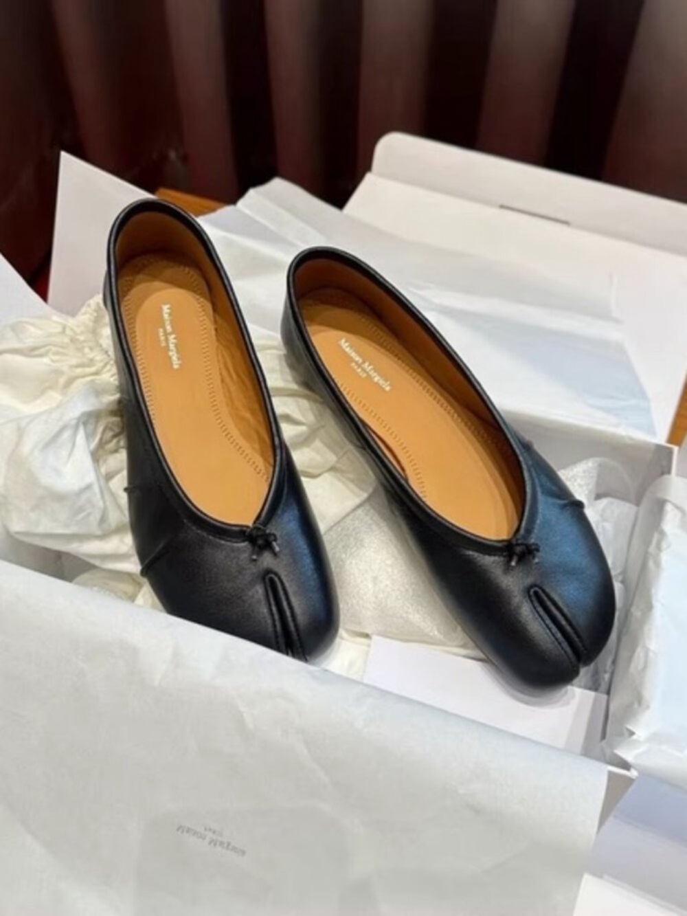 Maison Martin Margiela Black Split-Toe Ballet Flats